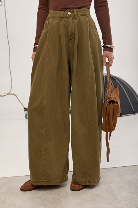 Широкие однотонные джинсы Palazzo