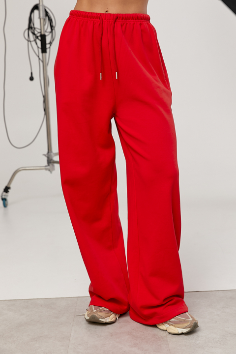 Однотонні спортивні штани-палаццо