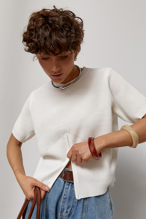 Вязаная футболка с молнией