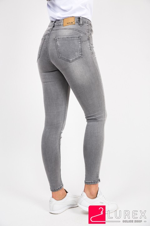 Фото 3 модели JS513 Серые джинсы с потертостями GOLD SK - серые