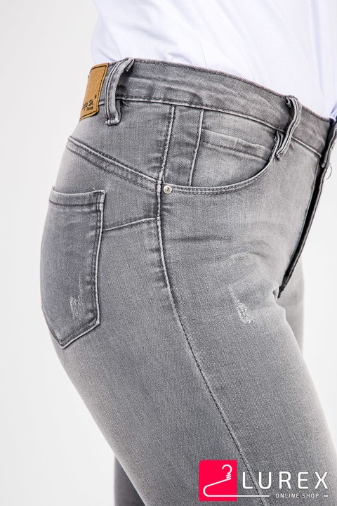Фото 4 модели JS513 Серые джинсы с потертостями GOLD SK - сірий