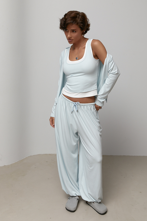 Костюм із кардигана, майки та штанів-аладінів