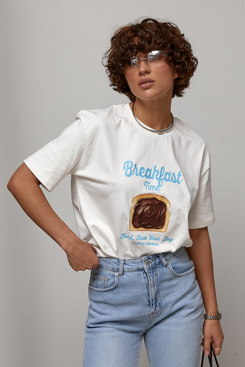 Oversize футболка з food-принтом