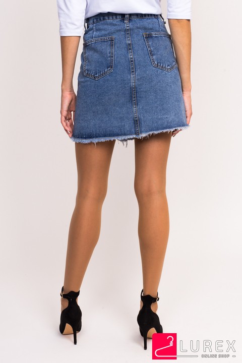 Фото 3 модели 6198 Джинсовая юбка на пуговицах QDBH Fashion - джинсовая