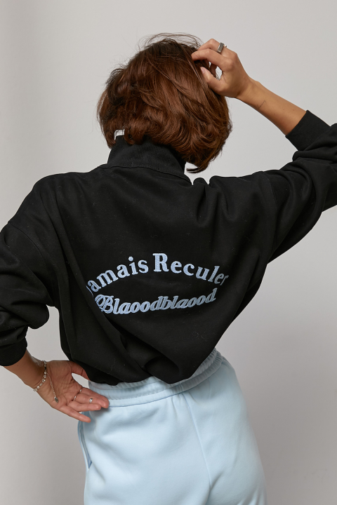 Теплый свитшот oversize с воротником на молнии