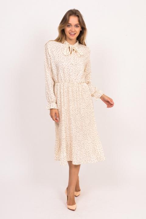 Фото 9 модели 887 Платье с плиссированной юбкой LUREX - молочное