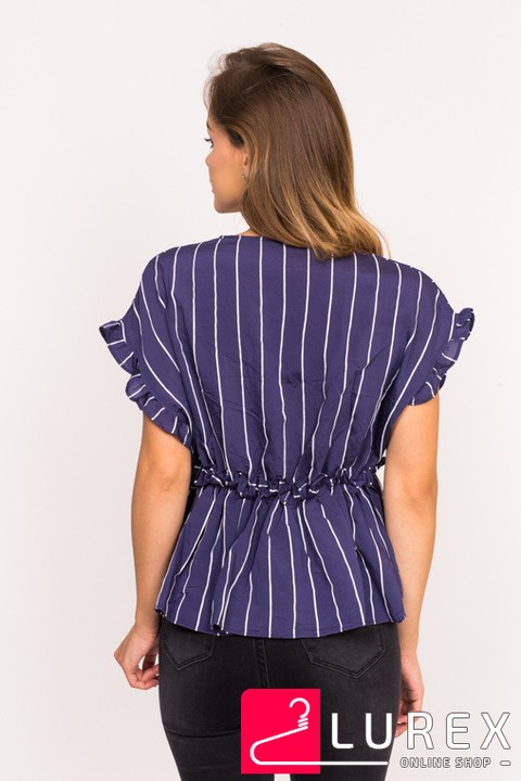 Фото 7 модели 2823 Полосатая блузка без рукавов S.D - синій