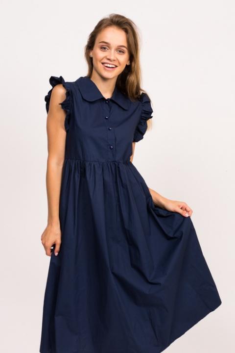 Фото 14 модели 13253 Современное платье с рюшами Babaris - синее
