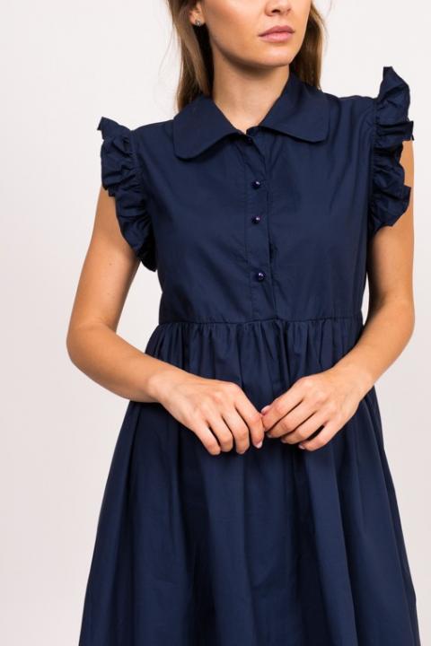 Фото 16 модели 13253 Современное платье с рюшами Babaris - синє