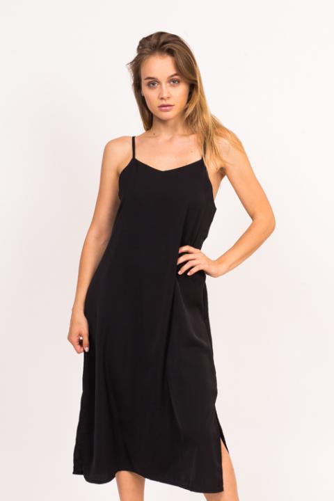 Фото 2 модели 602-1 Платье в бельевом стиле на бретельках Seeu - чорний