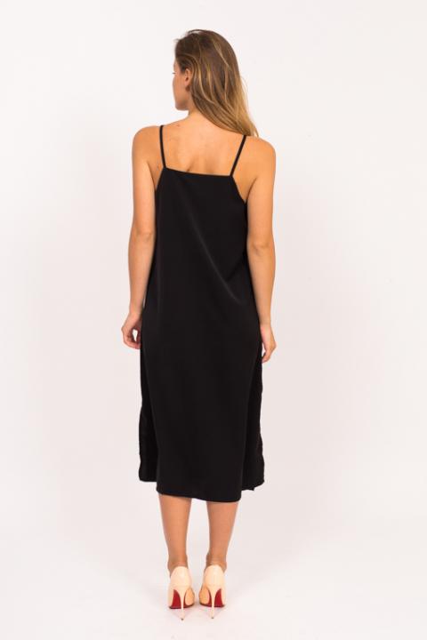 Фото 3 модели 602-1 Платье в бельевом стиле на бретельках Seeu - чорний