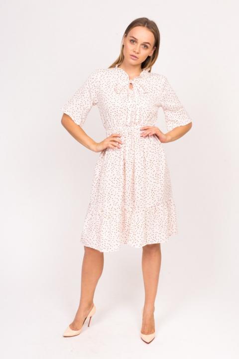 Фото 12 модели 811 Платье с завязками в романтическом стиле LUREX - молочное