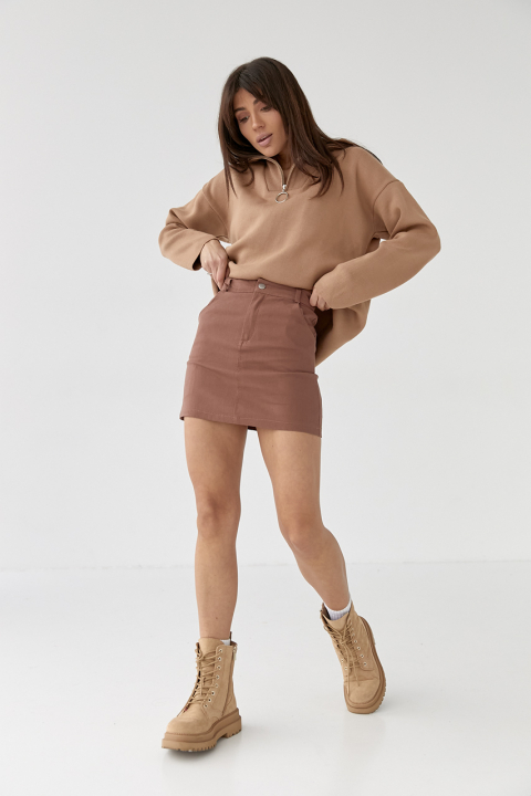Фото 11 модели 876-1 Стильная юбка мини LUREX - коричневая