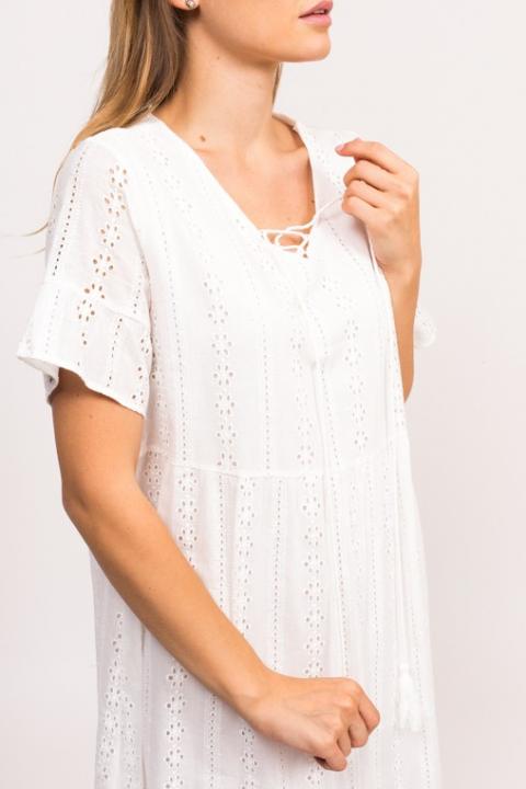 Фото 4 модели 9107 Летнее платье с цветочным узором LUREX - белое