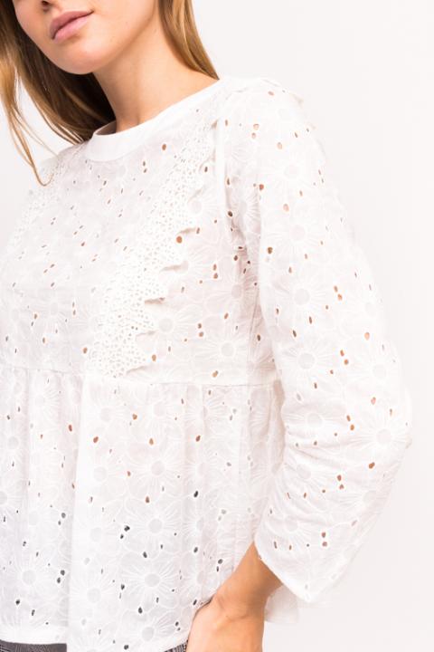Фото 3 модели 9211 Блузка с вышивкой ришелье LUREX - белая