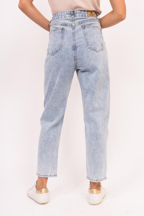 Фото 7 модели 7023 Стильные прямые джинсы Ava-Demin - блакитний