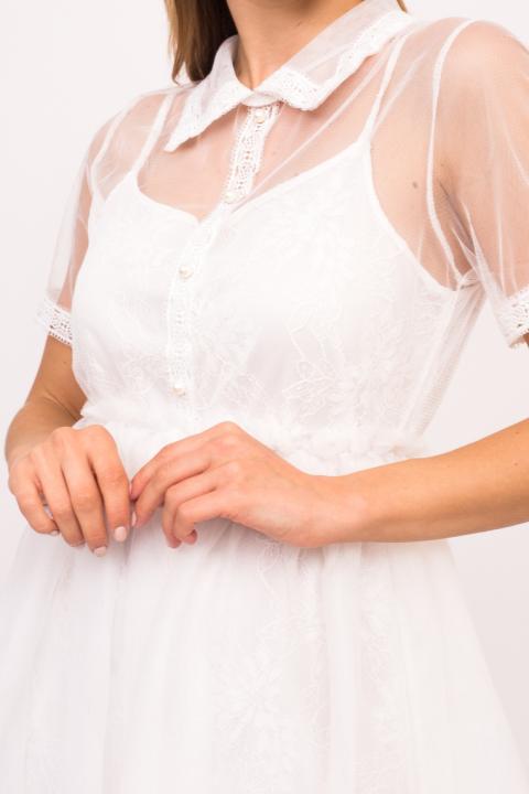 Фото 4 модели 919 Вечернее платье с фатиновой юбкой A-M - біле