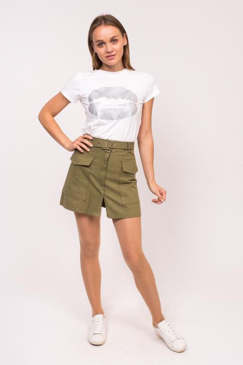 Фото 2 модели 8836 Молодежная мини юбка Ran Zi - коричневато-зеленая