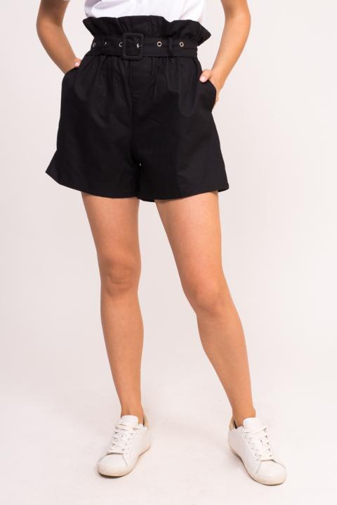 Фото 17 модели 8017 Модные шорты с поясом на широкой резинке LUREX - черные