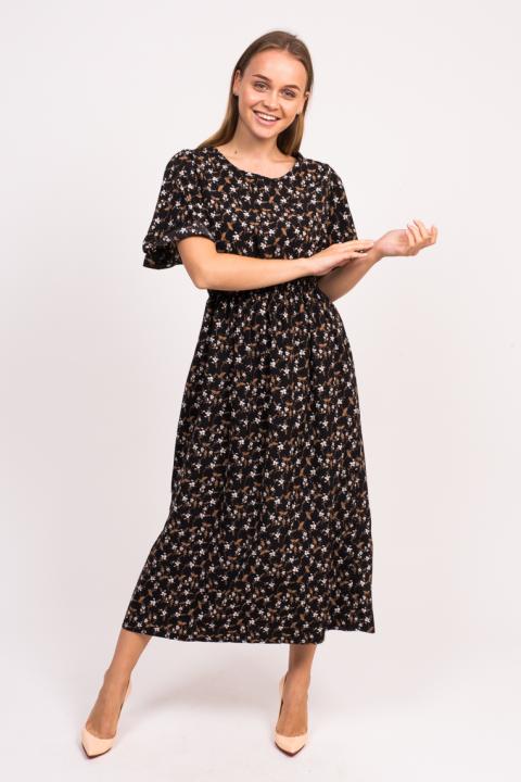 Фото 13 модели 811-1 Длинное цветочное платье LUREX - чорний