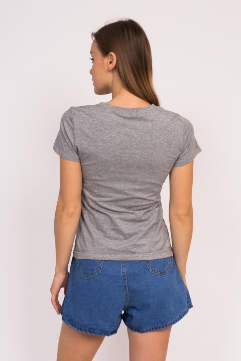 Фото 3 модели 1018 Стильная женская футболка CHA-NE-L - сіра