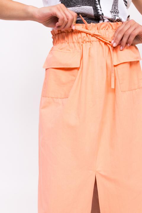 Фото 4 модели 611 Стильная юбка с накладными карманами LUREX - персиковий