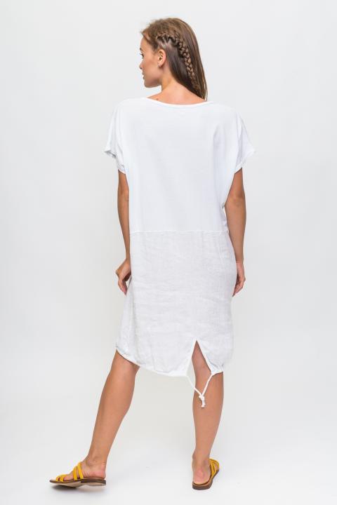 Фото 11 модели P20 Свободное летнее платье с надписью KS - белое