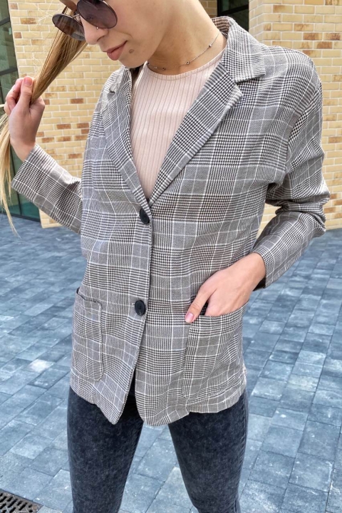 Классический клетчатый женский пиджак - 1005-1 - купить в Украине | Интернет магазин LUREX