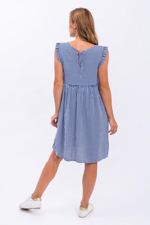 Фото 3 модели P14 Платье тонкая полоска LUREX - синее