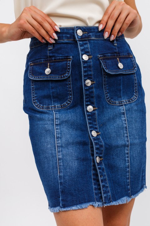 Фото 4 модели 2373 Джинсовая юбка с пуговицами по всей длине Re-Dress - джинсовая