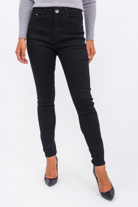 Фото 1 модели 2493 Классические прямые джинсы Elegants - чорні