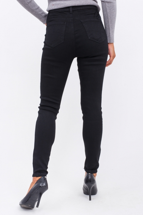 Фото 3 модели 2493 Классические прямые джинсы Elegants - чорні